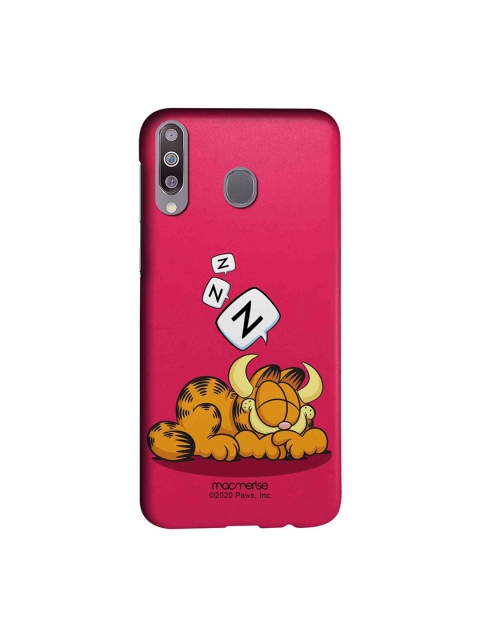 

macmerise Pink & Orange Cartoon Characters Sleepy Devil Garfield Samsung Galaxy M30 Mobile Back Case