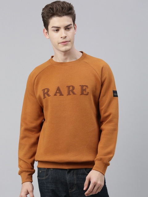 

RARE RABBIT Men Orange Self Design Sweatshirt