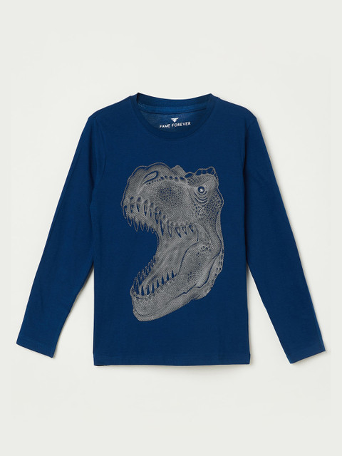 

Fame Forever by Lifestyle Boys Navy Blue Printed Round Neck T-shirt
