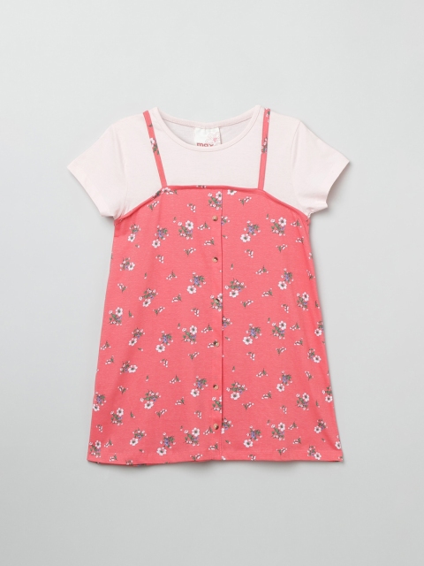 

max Girls Orange Colourblocked A-Line Dress