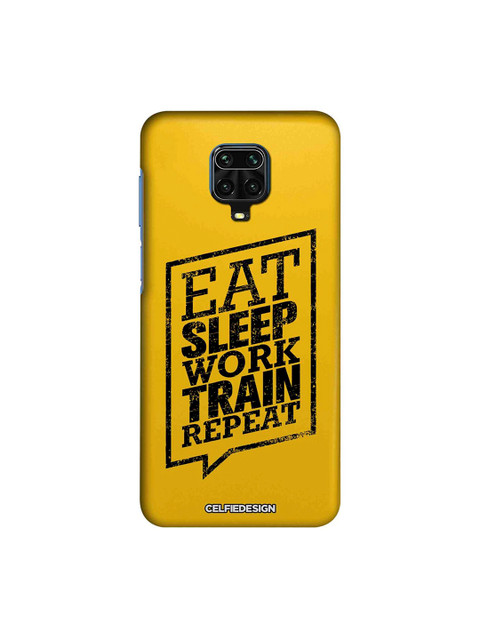 

macmerise Yellow & Black Eat Sleep Redmi Note 9 Pro Max Case