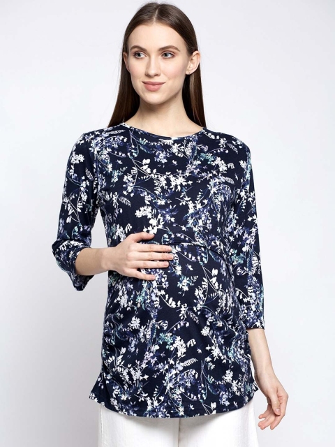 

Tiara Women Navy Blue Printed Top