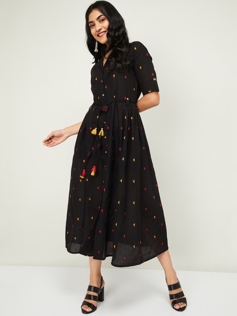 

Colour Me by Melange Women Black Printed A-Line Dress