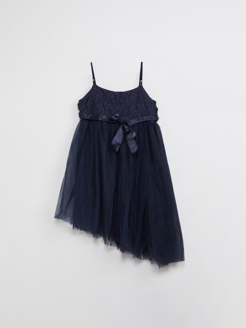

max Girls Blue Solid A-Line Dress