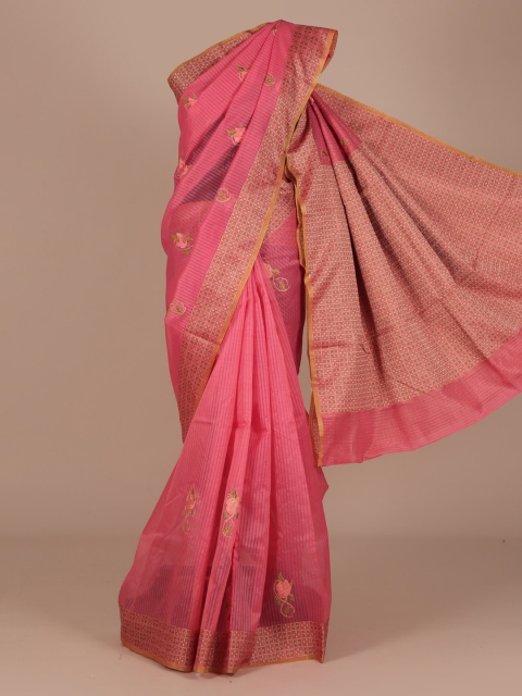 

Pothys Pink Woven Design Cotton Blend Saree