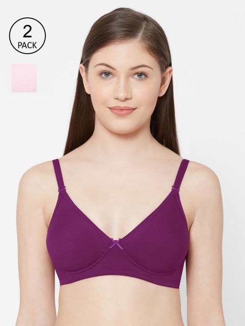 

Juliet Pack Of 2 Solid Non Padded Non Wired Everyday Bra SHIKHA, Purple