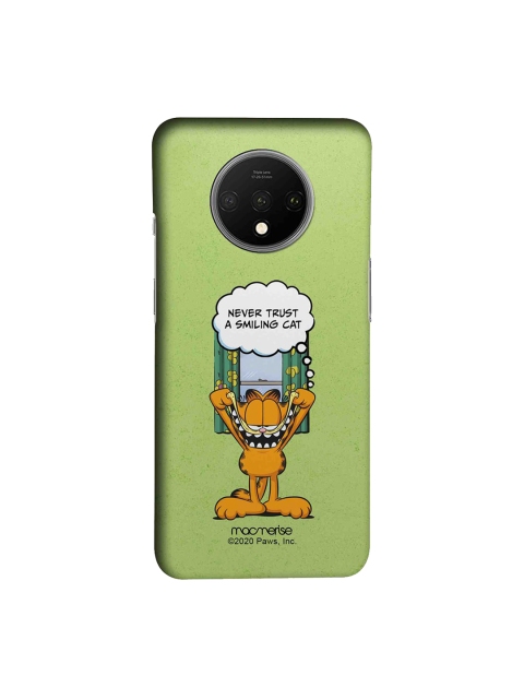 macmerise Green & Orange Keep Smiling Printed OnePlus 7T Back Case, Multi