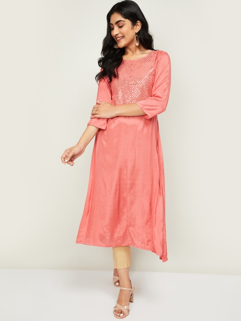 

Melange by Lifestyle Women Coral Yoke Design A-Line Kurta