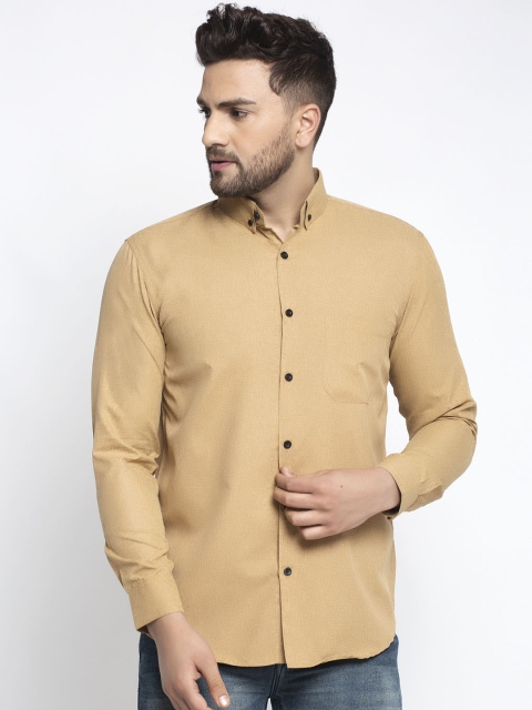 

JAINISH Men Beige Regular Fit Solid Casual Shirt
