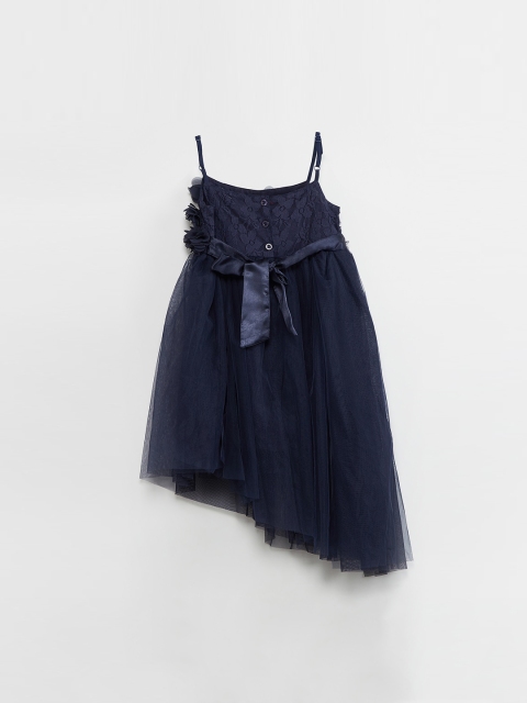 

max Girls Blue Solid A-Line Dress