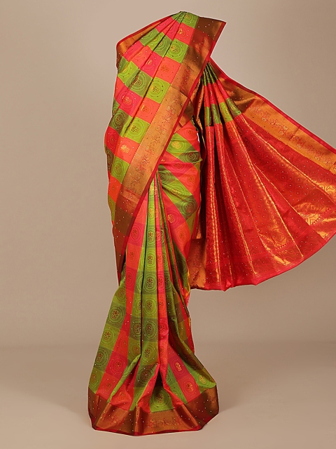 

Pothys Green & Orange Art Silk Woven Design Saree