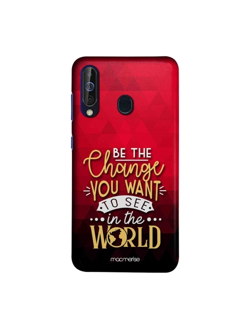 macmerise Red & Black Be The Change Samsung Galaxy A60 Back Cover