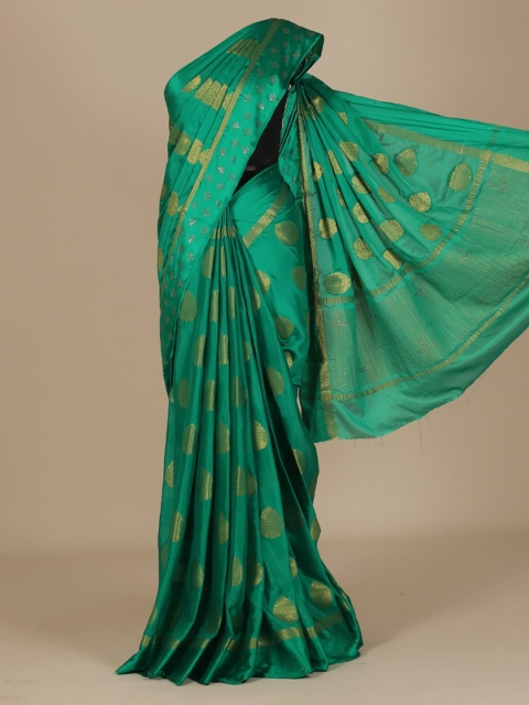 

Pothys Green Woven Design Poly Chiffon Saree