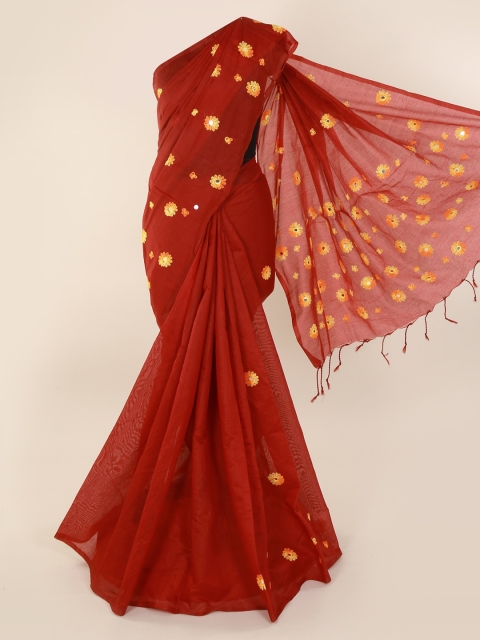 

Pothys Maroon Woven Design Cotton Blend Saree