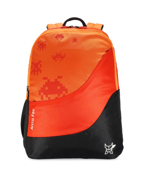 

Arctic Fox Unisex Orange & Black Colourblocked Arctic Fox Mario Backpack