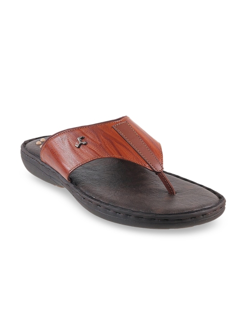 Mochi Men Brown Leather Comfort Sandals