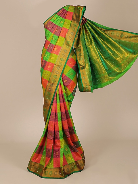 Pothys Multicoloured Woven Design Art Silk Saree, Multi