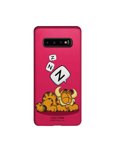

macmerise Pink & Brown Sleepy Devil Garfield Samsung Galaxy S10 Plus Back Cover
