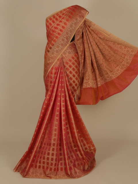 

Pothys Peach-Coloured Woven Design Cotton Blend Saree