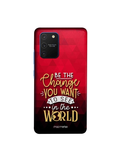 

macmerise Red & Black Be The Change Samsung Galaxy S10 Lite Back Cover