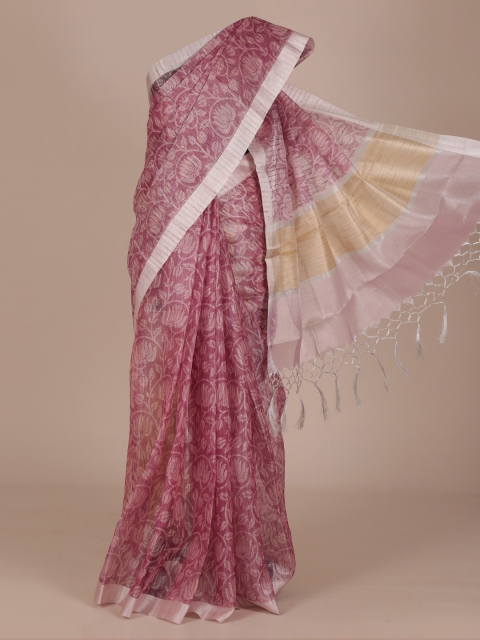 

Pothys Pink Woven Design Tissue Saree