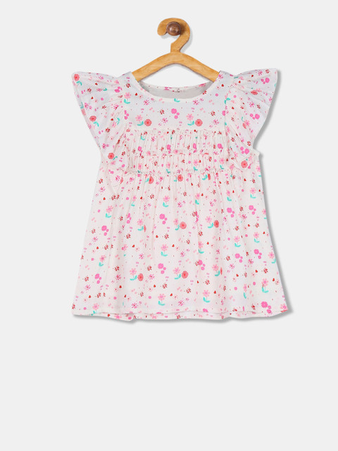 

Cherokee Girls Off-White Printed A-Line Top