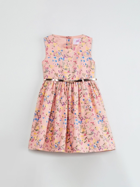 

max Girls Multicoloured Printed Fit and Flare Dress, Multi