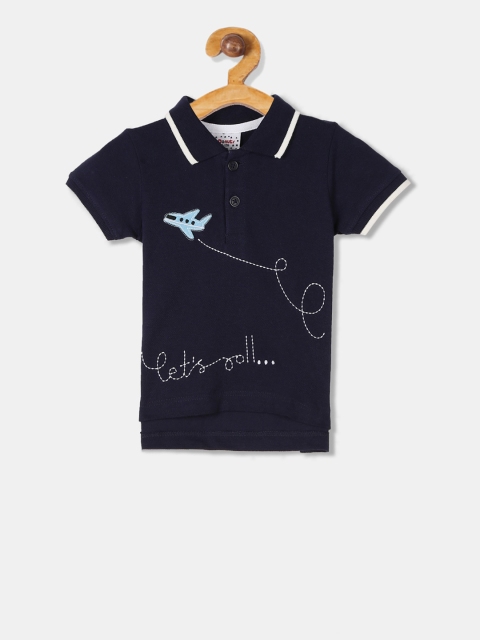 

Donuts Boys Navy Blue Printed Polo Collar T-shirt