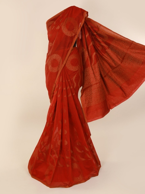 

Pothys Red Printed Cotton Blend Saree