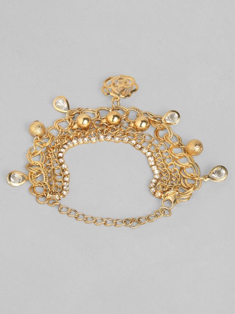 

TOKYO TALKIES X rubans FASHION ACCESSORIES Gold-Plated Handcrafted Layered Floral Bracelet