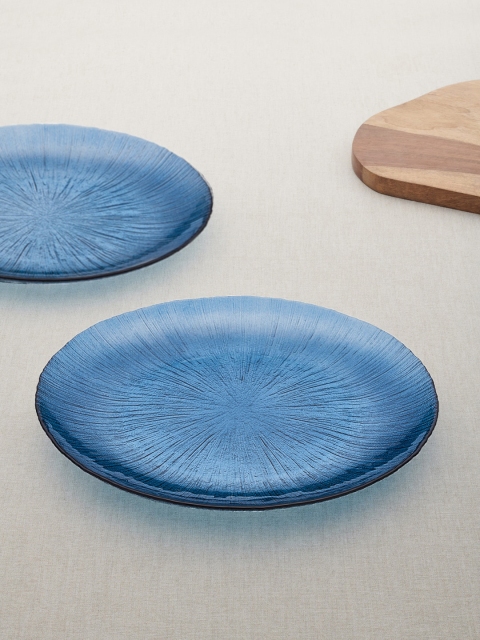 

Pure Home and Living Set Of 2 Blue Solid Side Plates