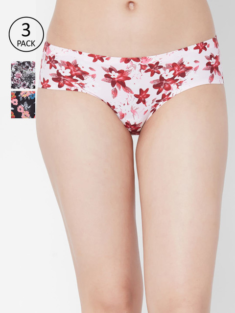 

Juliet Women Pack Of 3 Floral Printed Basic Briefs BPR02-4-5-6, Red