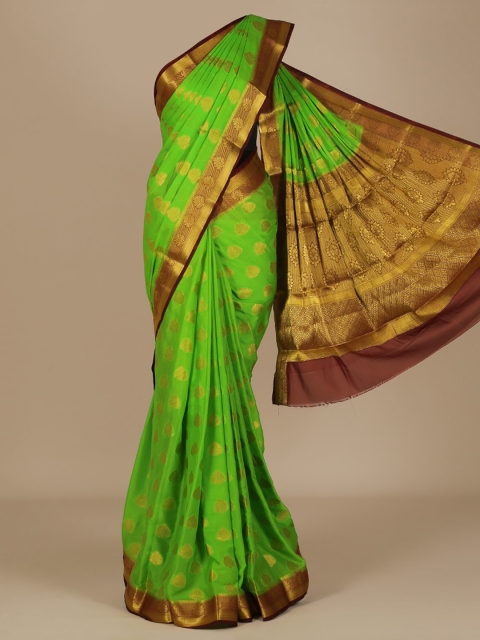 

Pothys Green Woven Design Poly Chiffon Saree