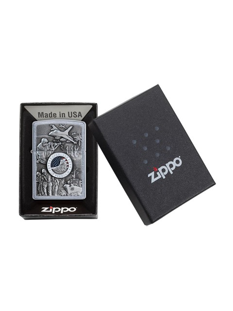 

Zippo Silver Defenders of Freedom Emblem Street Pocket Lighter