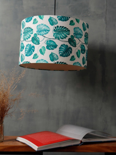 

Grated Ginger Teal-Blue & White Printed Contemporary Ceiling Lantern