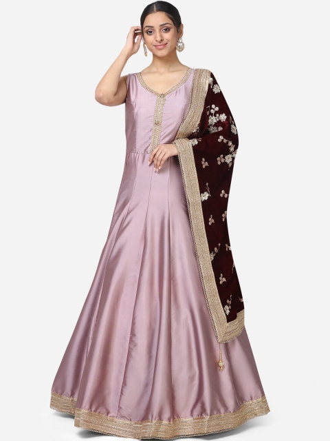 

BOMBAY SELECTIONS Women Mauve Solid A-Line Kurta