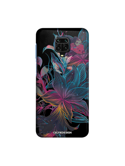 

macmerise Black & Blue Neon Flowers Xiaomi Redmi Note 9 Pro Max Back Cover