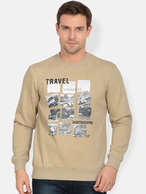 

t-base Men Beige Printed Sweatshirt