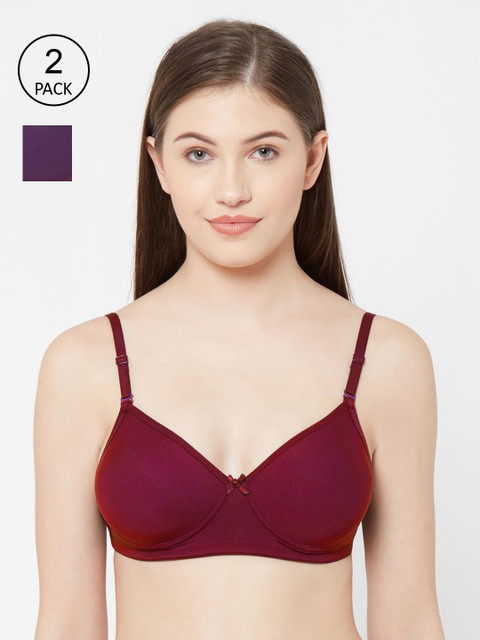 

Juliet Pack Of 2 Solid Lightly Padded Non-Wired All Day Comfort Everyday Bra 1112, Purple