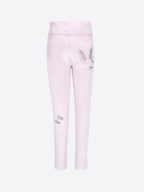 

CUTECUMBER Girls Pink Solid Ankle-Length Leggings