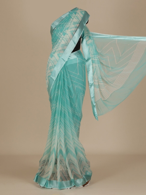 

Pothys Blue Printed Poly Chiffon Saree
