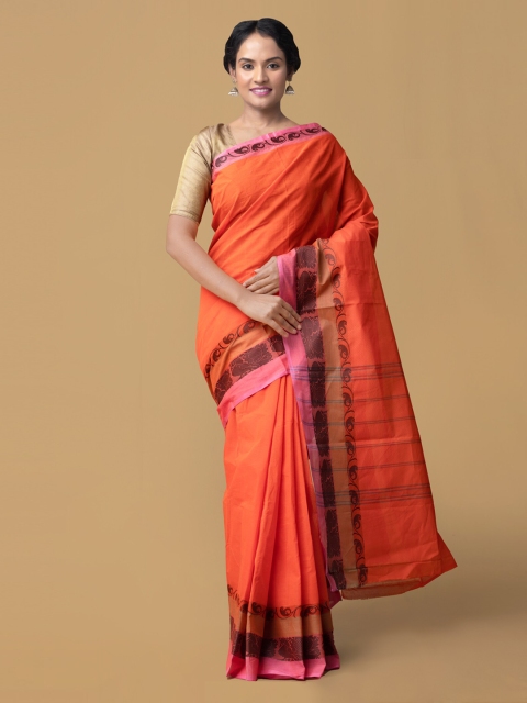 

Unnati Silks Red Pure Cotton Printed Kanjeevaram Saree