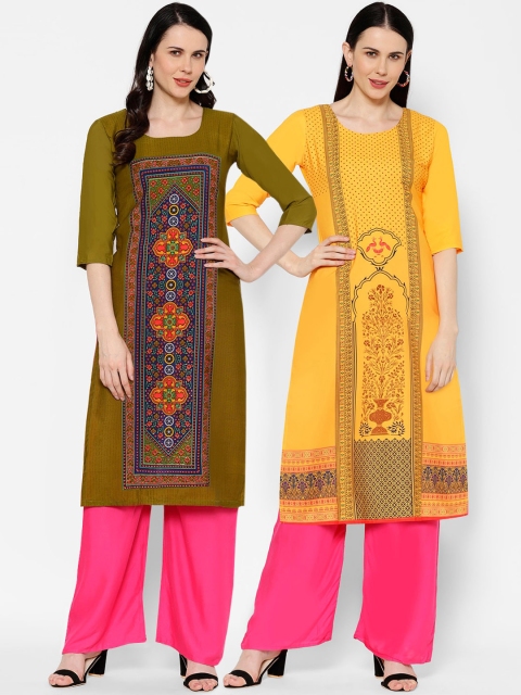 

7Threads Women Pack Of 2 Printed Straight Kurta, Multi