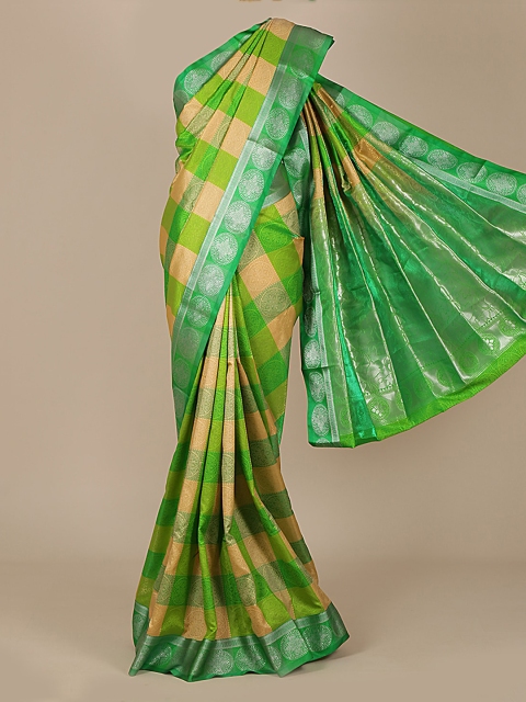 

Pothys Lime Green & Yellow Art Silk Woven Design Saree