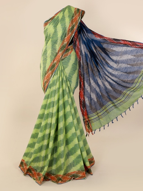 

Pothys Green Woven Design Linen Blend Saree