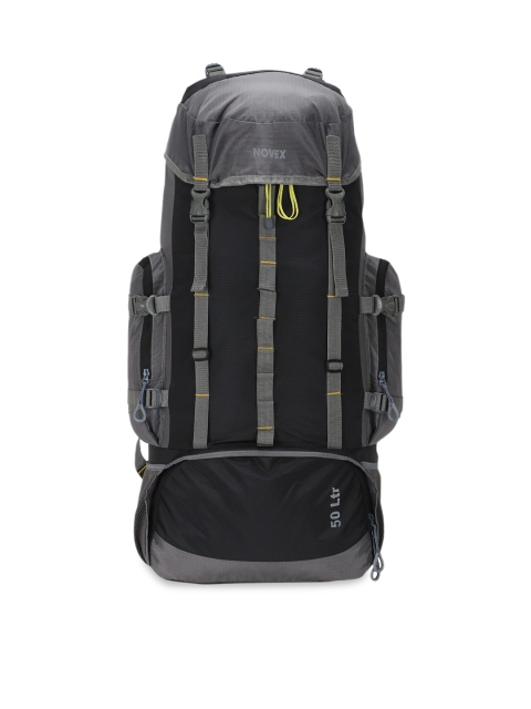 

NOVEX Unisex Grey & Black Solid Hop Rucksack 60L