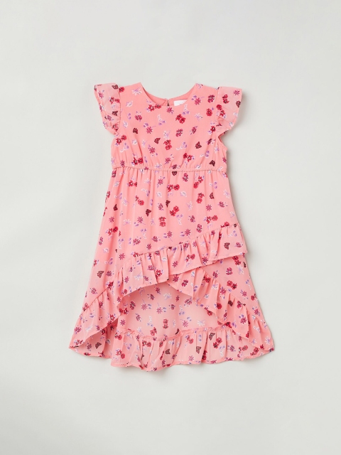 

max Girls Pink Printed A-Line Dress