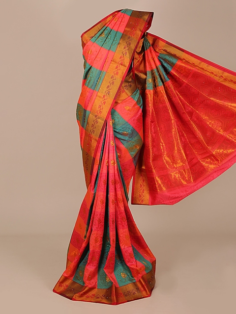

Pothys Pink & Green Art Silk Woven Design Saree