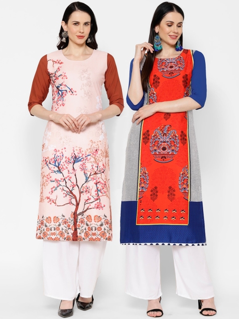 

7Threads Women Multicoloured Printed Straight Kurta, Multi