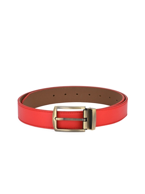 

Calvadoss Men Red & Silver-Toned Solid Sustainable Belt